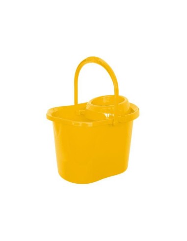 CUBO SEMIOVALADO 15L  AMARILLO CON ESCURRIDOR