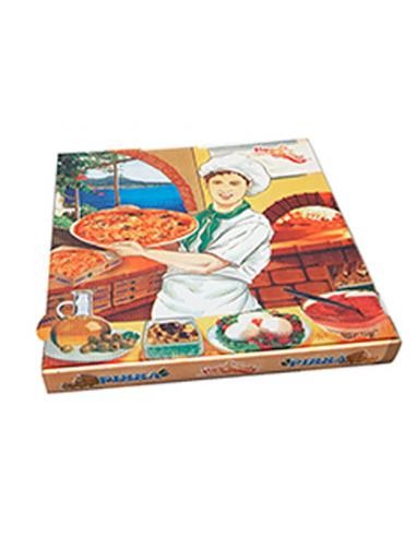 CAJA DE PIZZA MOD  FRANCIA  360X360X40MM  100 UNDS