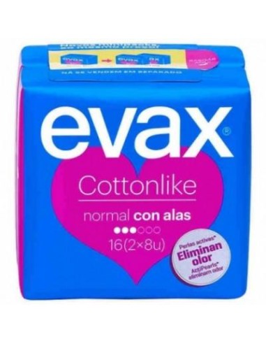 COMPRESAS EVAX NORMAL C/ALAS   2X8UND    16UND 