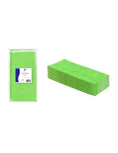 PAÑO MICROFIBRA 40X38CM VERDE  PAQ 6UD 