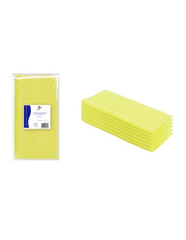 PAÑO MICROFIBRA 40X38CM AMARILLO  PAQ 6UD  