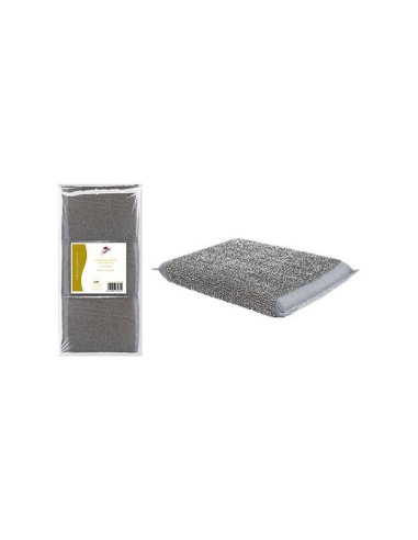 ESTROPAJO CON ESPONJA ACERO INOXIDABLE  6UND