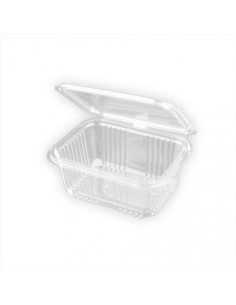 ENVASE PP 1000CC OVAL TAPA BISAGRA  PAQ 100UND