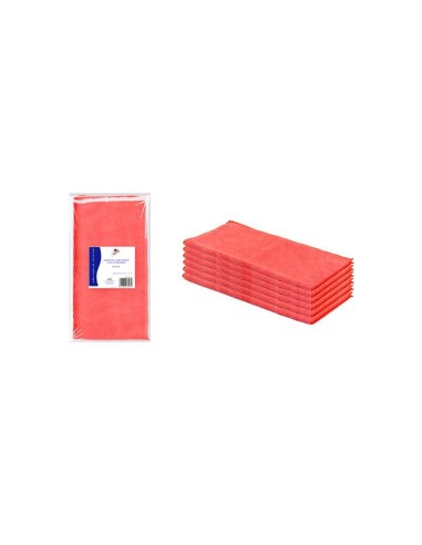 PAÑO MICROFIBRA 40X30CM ROJO   PAQ  6UD